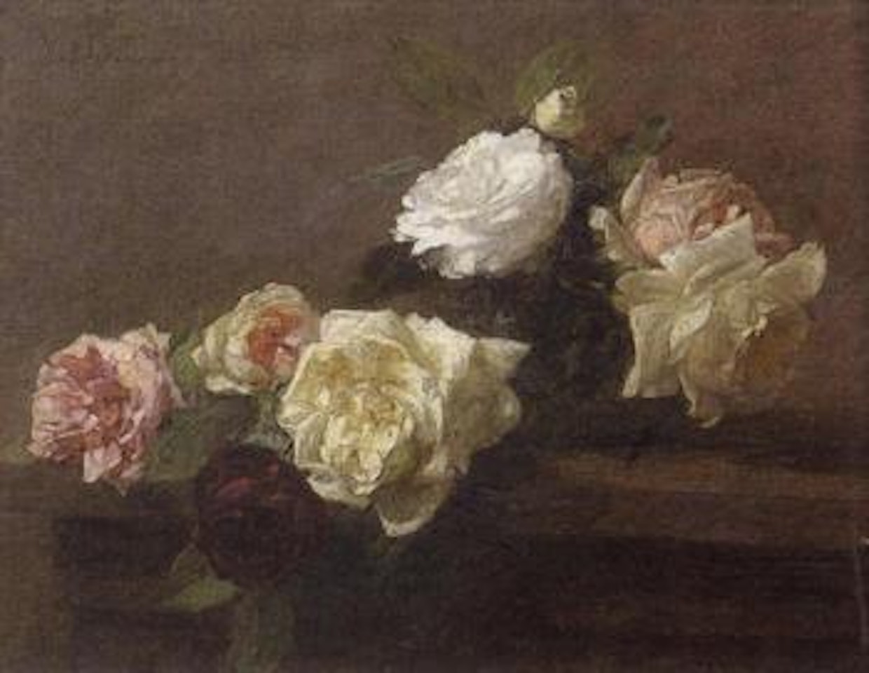 Jete de roses sur un entablement by Victoria Fantin-Latour