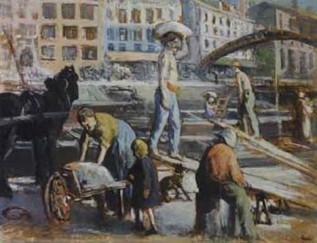 Les debardeurs, canal Saint Martin by Maximilien Luce