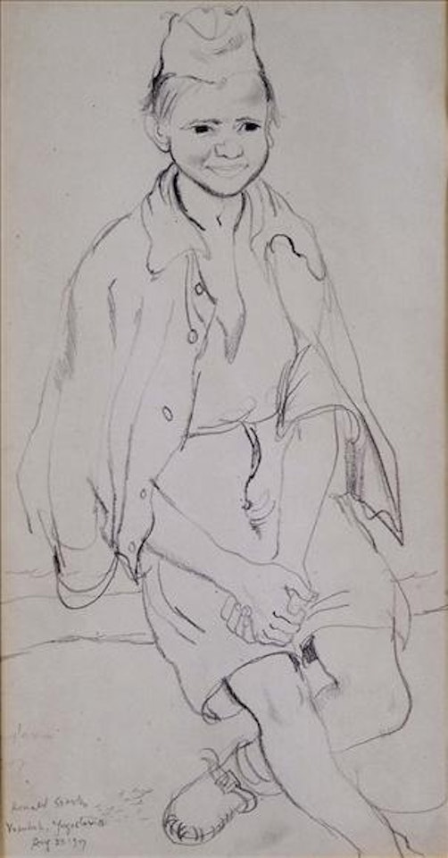 Vvduduk, Yugoslavia, study of a boy by Ronald Searle