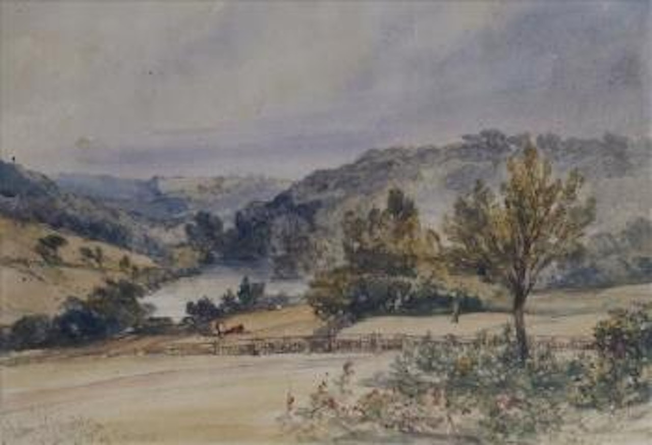 Lake at Madeley by William Callow