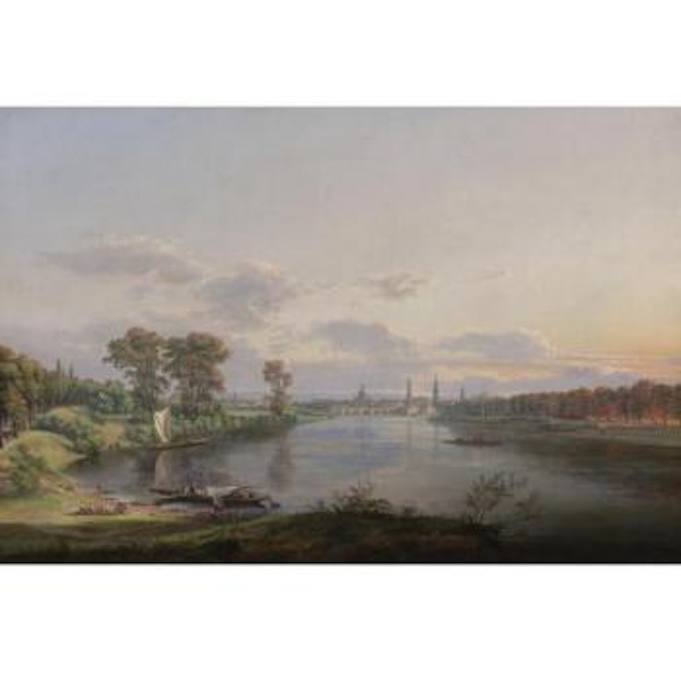 View of Dresden from the road to Meissen by Johan Christian Clausen Dahl