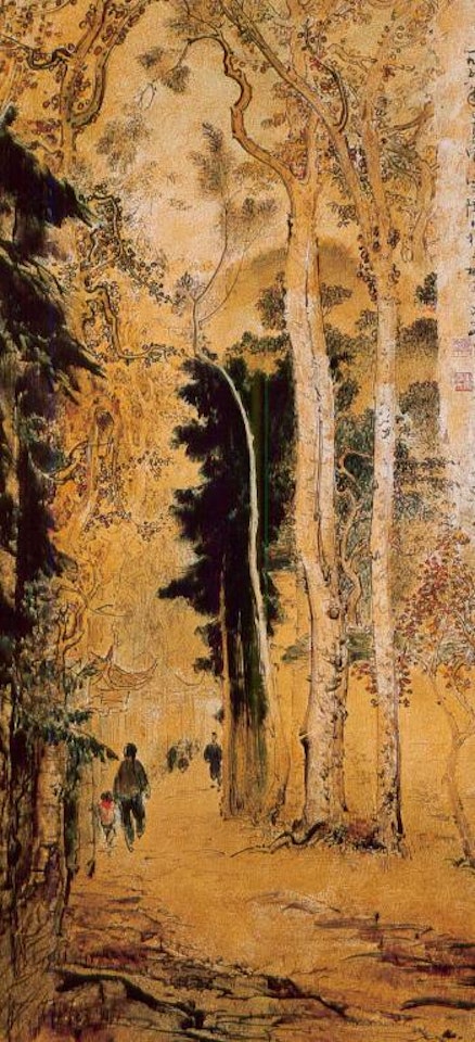View of old bridge in Ling Yin by Lee Man Fong