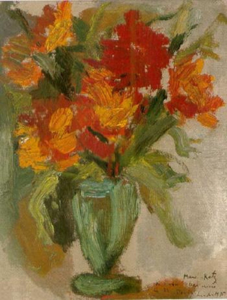 Nature morte avec vase vert et fleurs by Emmanuel Mané-Katz