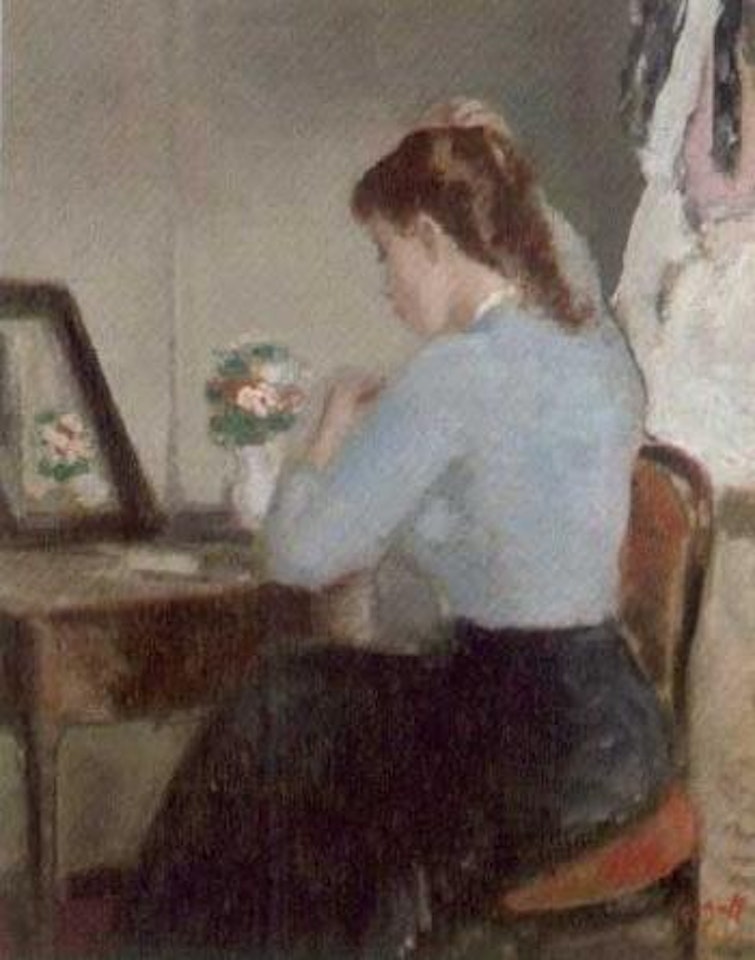 Eugenie a la coiffeuse, avant le rendez-vous by François Gall