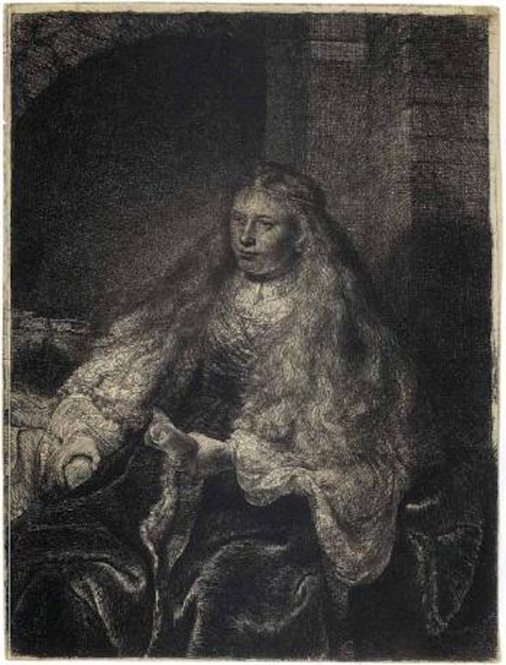 The great Jewish bride by Attributed to Rembrandt Harmensz van Rijn
