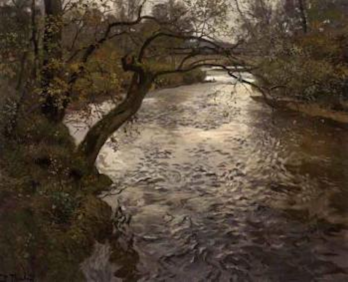 River landscape by Fritz Thaulow