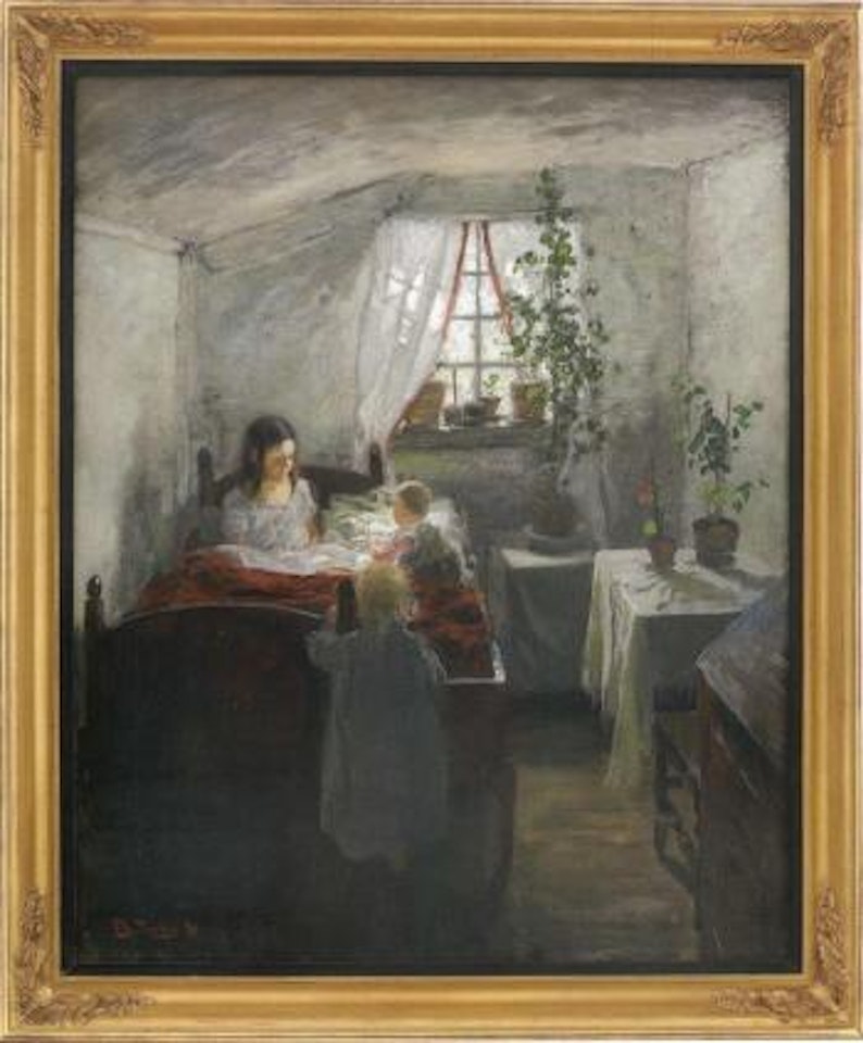 Morning, interior from a fisherman's cottage by Fritz Thaulow