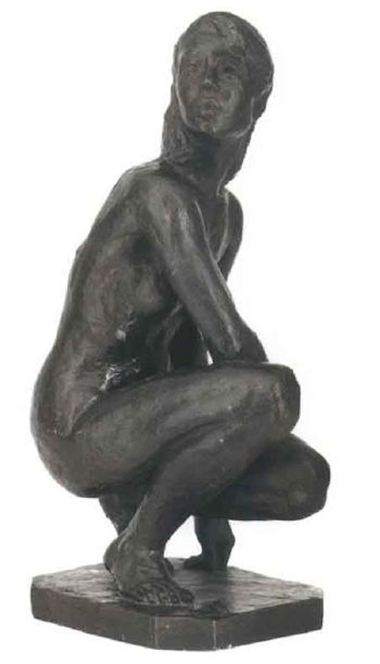 Female nude squatting by Arne Durban