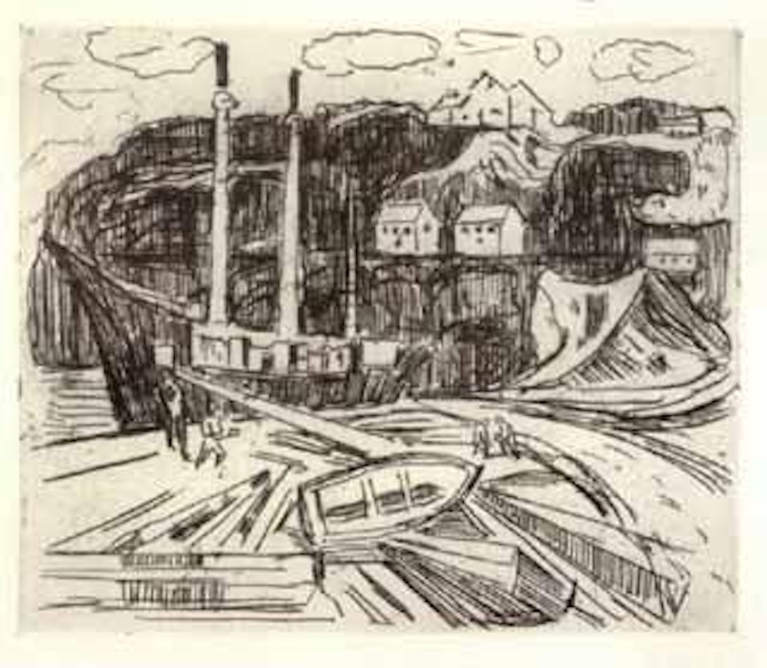 Ship being scrapped by Edvard Munch