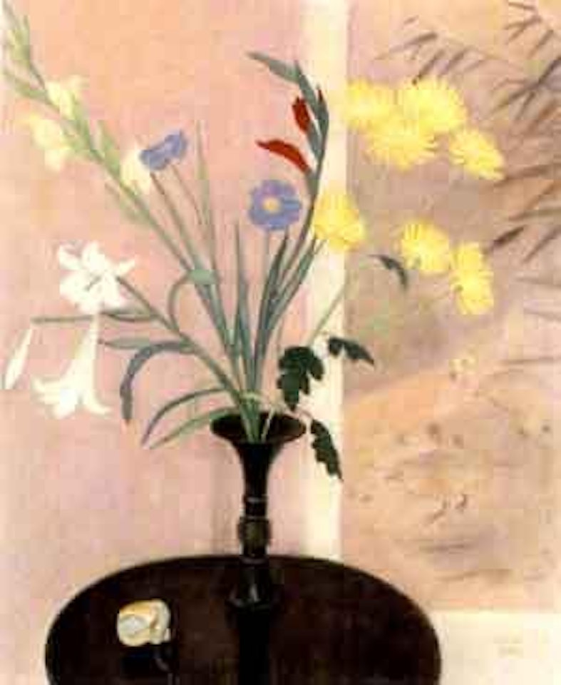 Still life of lilies, gladiolus and chrysanthemums by Einar Jolin