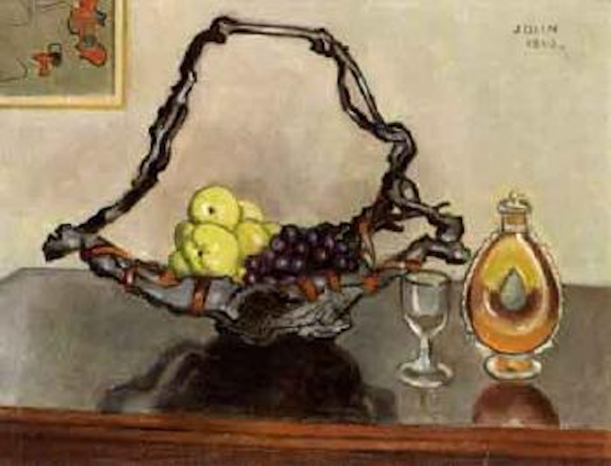 Still life of fruit and wine by Einar Jolin