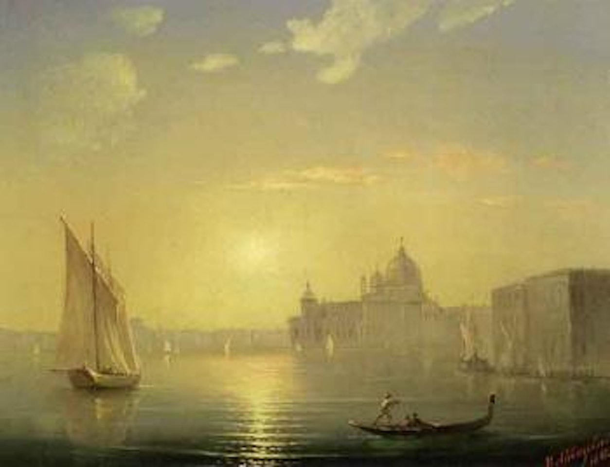 View of Canal Grande towards Santa Maria della Salute, sunset by Ivan Konstantinovich Aivazovsky