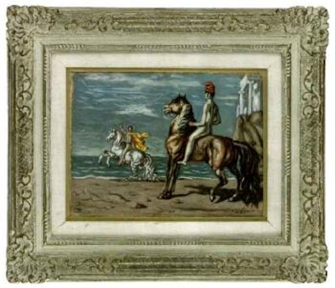 Cavalieri sulla spiaggia by Giorgio de Chirico