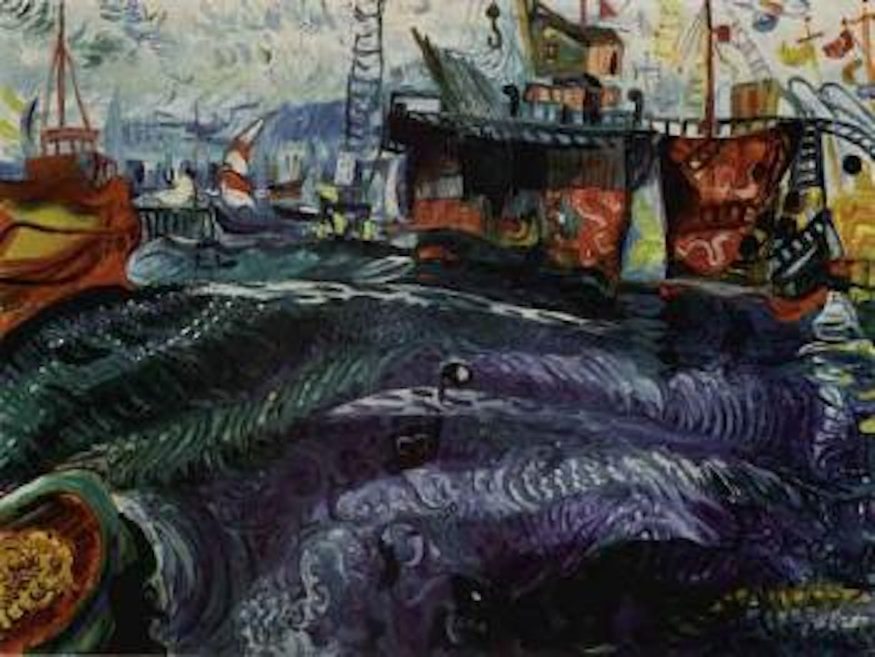 Arrival of the Lively Lady and the Floating Dock, Williamstown by John Perceval