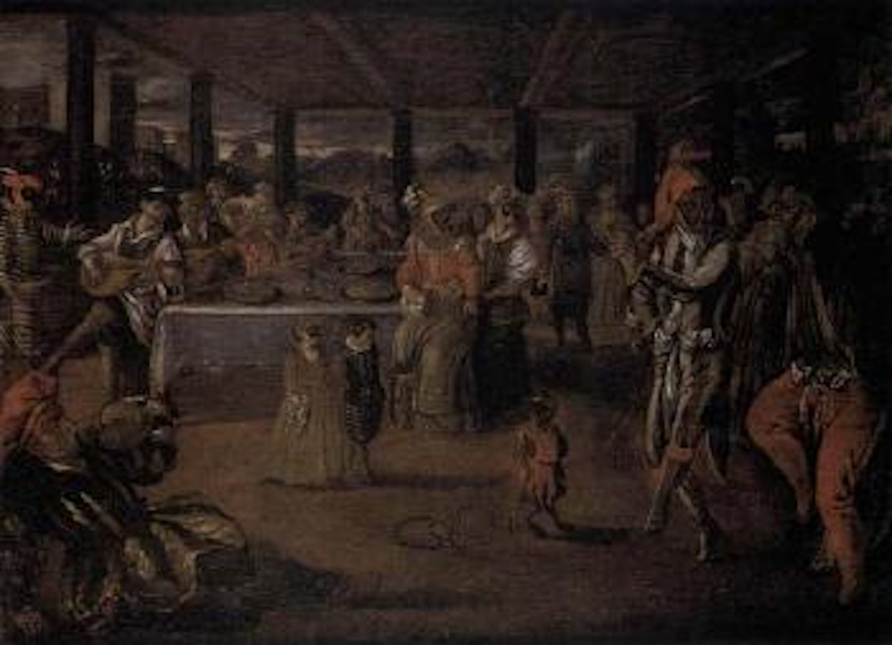 The masked banquet by Italian School