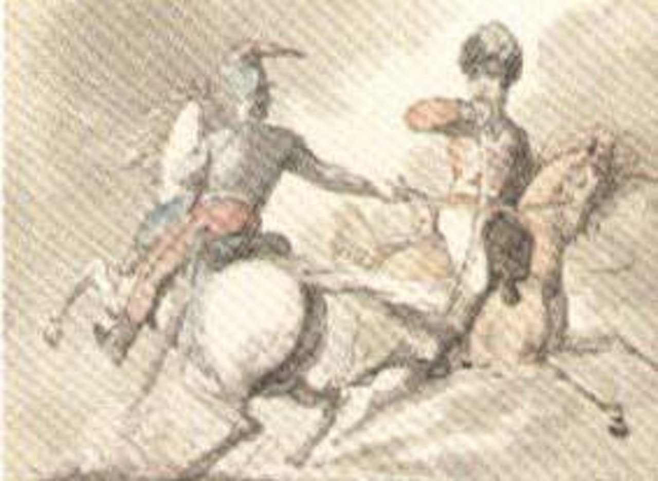 Cavalrymen in combat by Thomas Rowlandson
