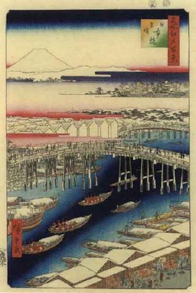 The Nihon bridge, clear weather after the snow by Utagawa Hiroshige