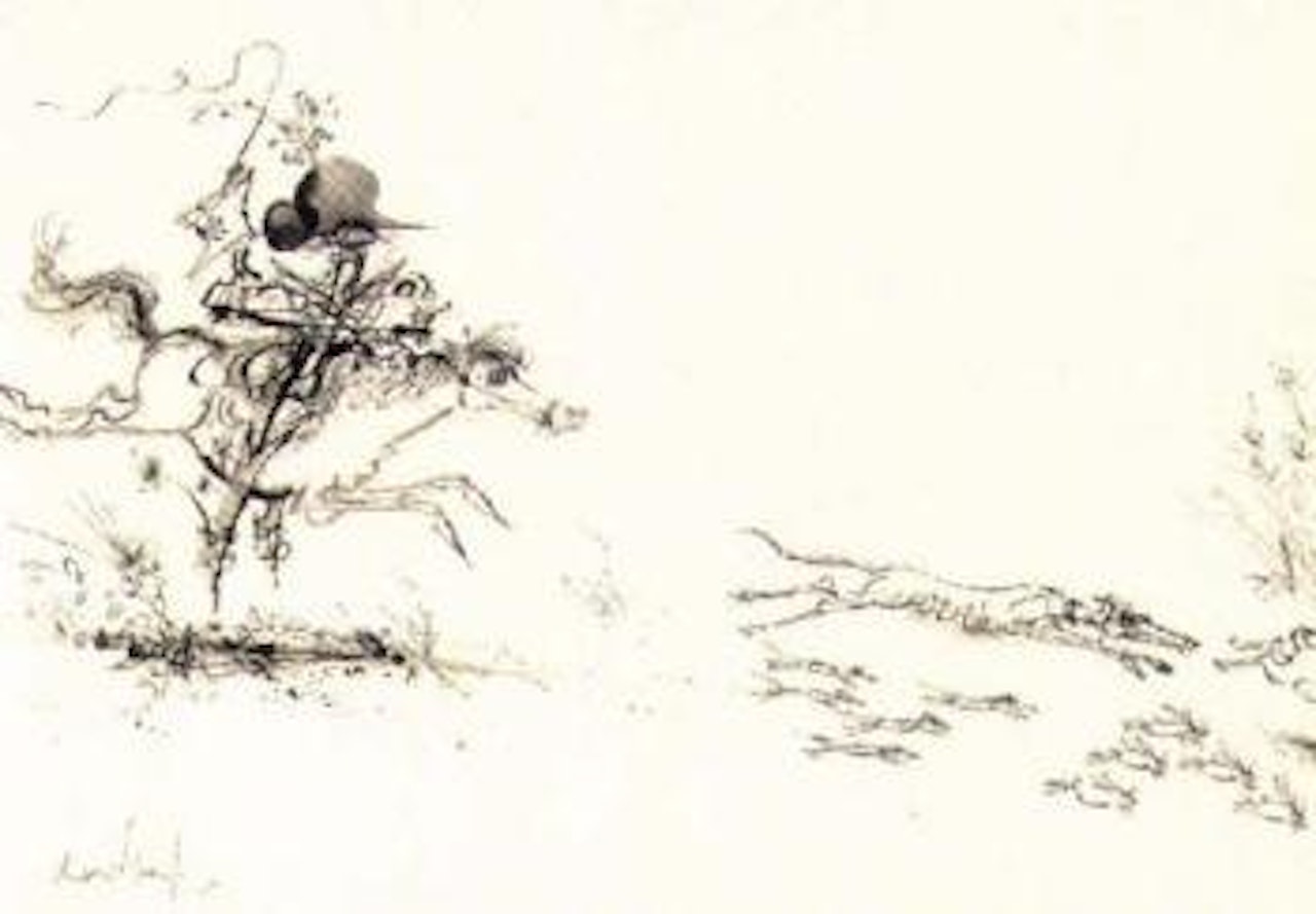 Munchausen chases a hare by Ronald Searle