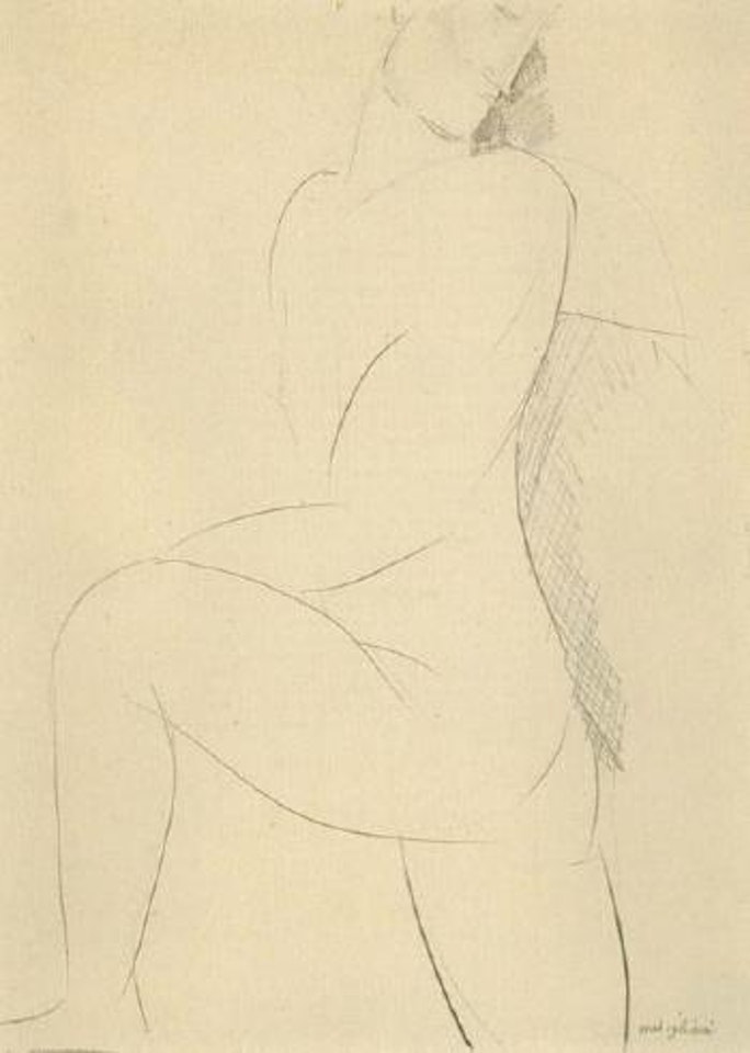 Nu debout - une jambe pliee by Amedeo Modigliani