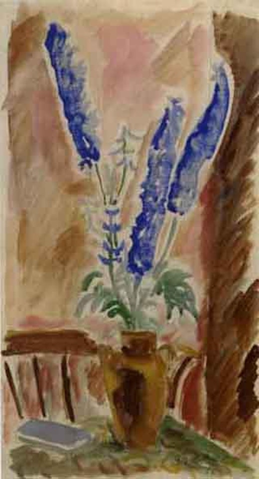 Larkspur in vase by Erich Heckel