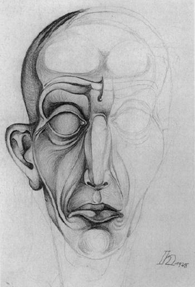 Man's head by Heinrich Hoerle