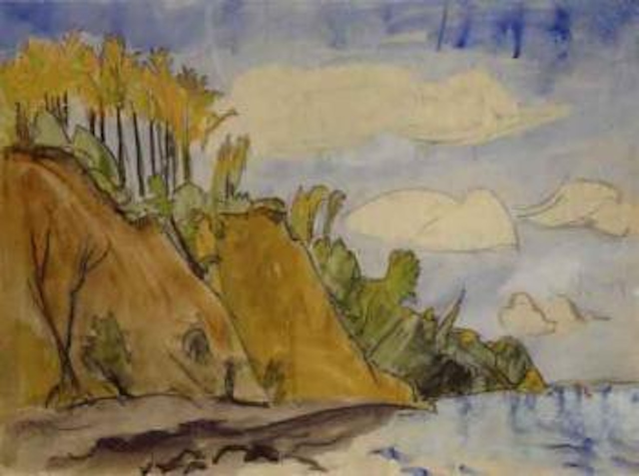 Beach in autumn by Erich Heckel