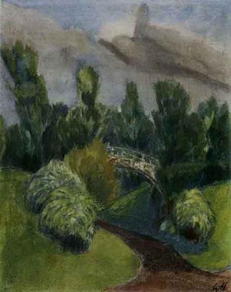 Bridge in park by Erich Heckel