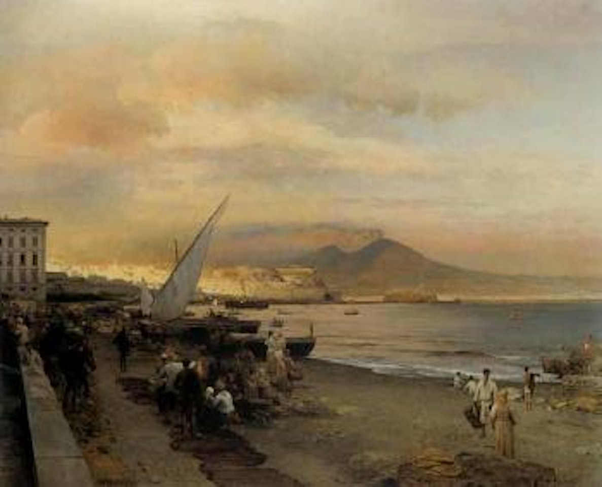 Naples beach by Oswald Achenbach