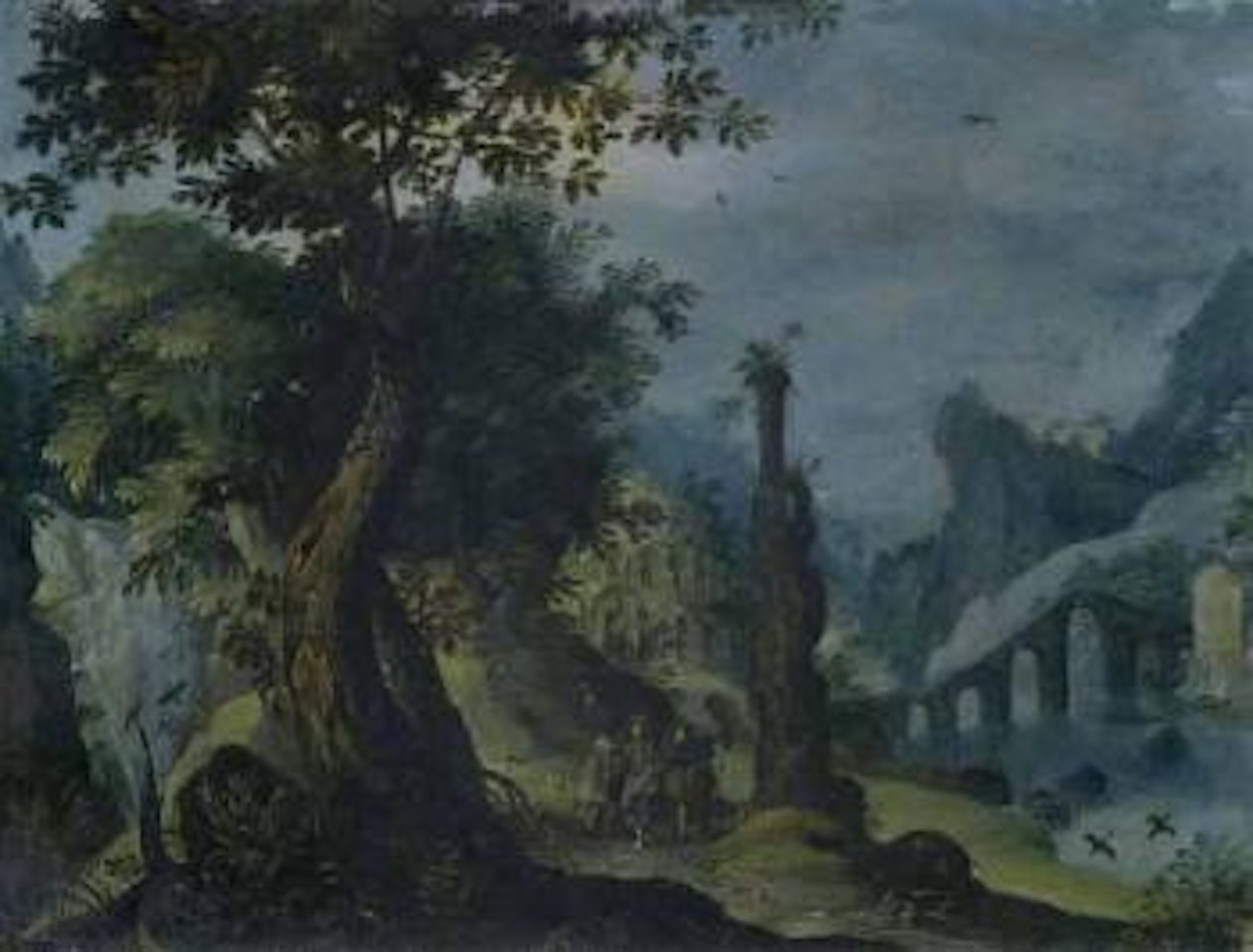 Fantasy landscape with Christ and Emmaus by Paul Bril