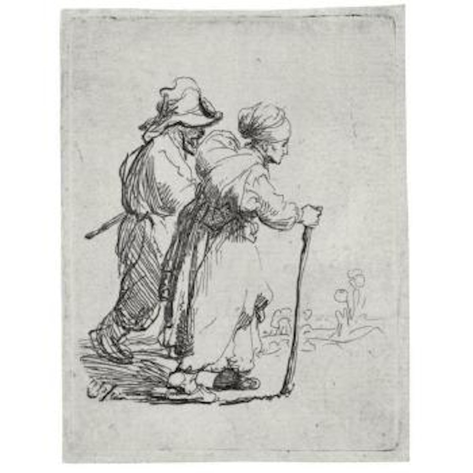 Two tramps, a man and a woman. Christ Disputing with the Doctors by Attributed to Rembrandt Harmensz van Rijn