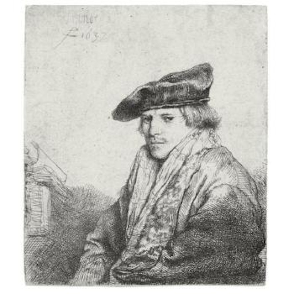 Young man in a velvet cap, Petrus Sylvius by Attributed to Rembrandt Harmensz van Rijn