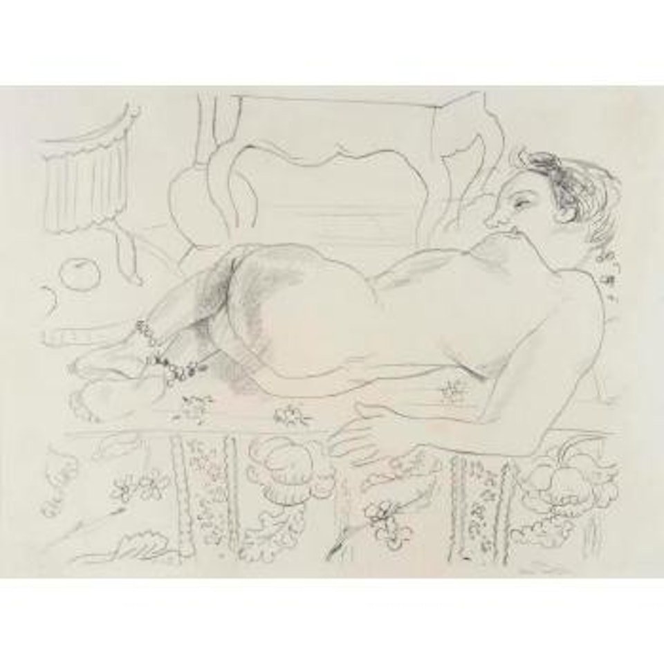 Nu couche sur sol fleuri by Henri Matisse
