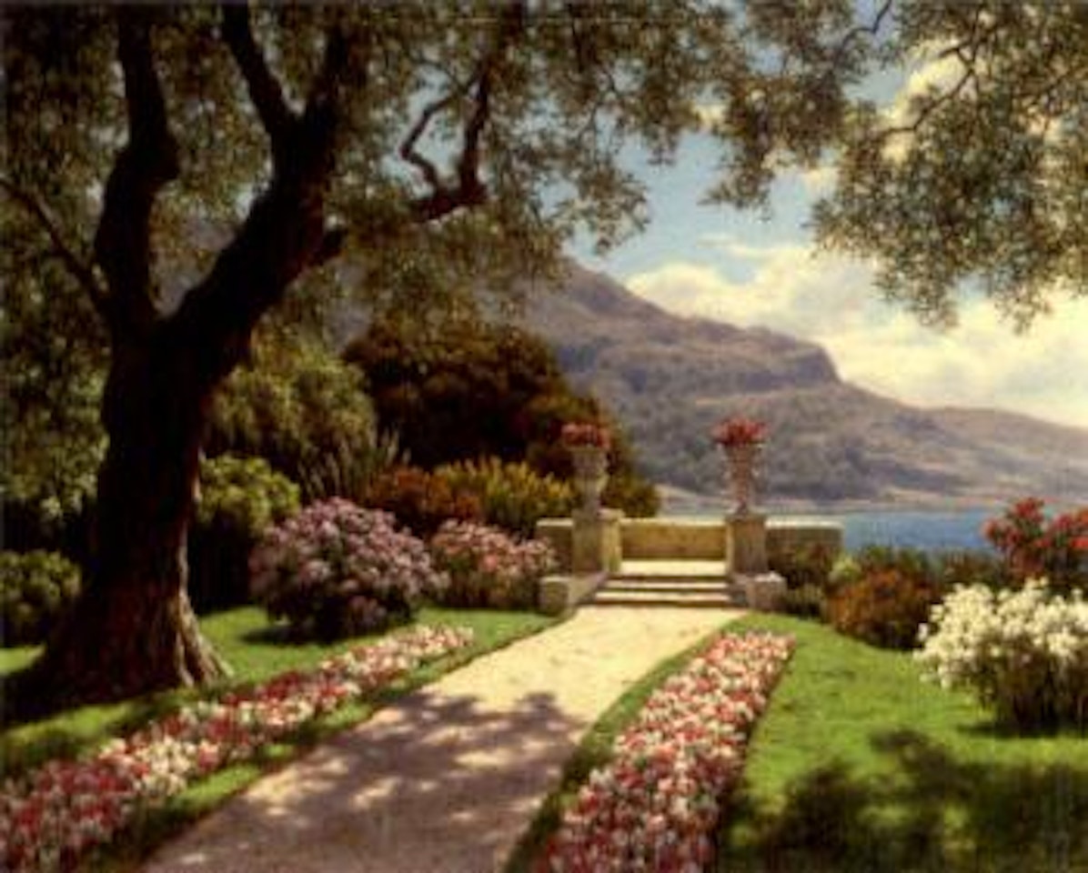 A garden with a sea view by Ivan Fedorovich Choultse