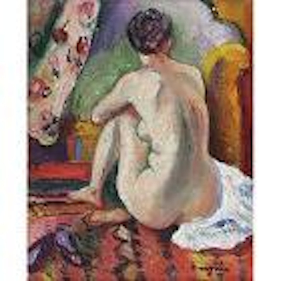Nu assis de dos by Henri Manguin