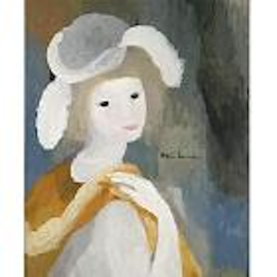 Jeune femme au chapeau a plumes by Marie Laurencin