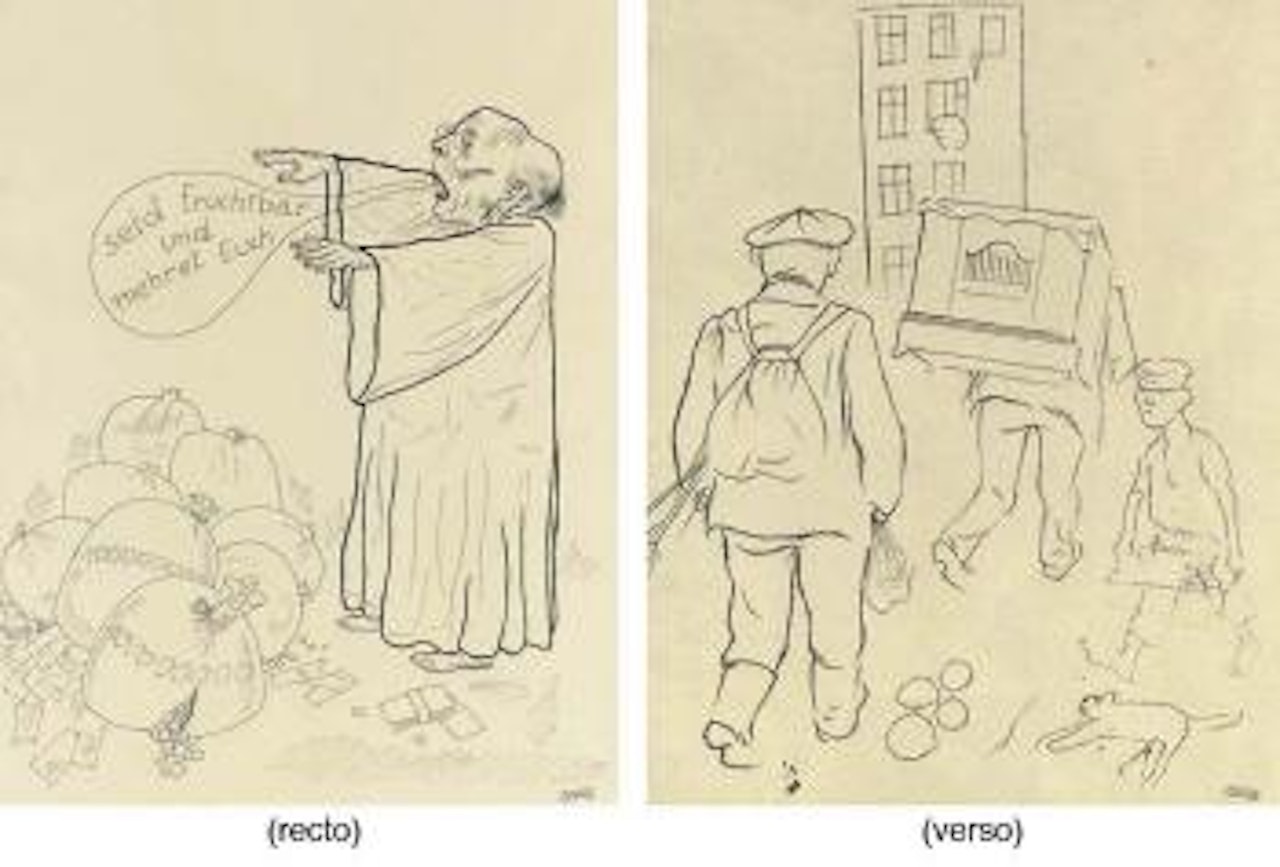 Seid fruchtbar und mehret Euch - Be fruitful and multiply. Strassenszene - Street sc by George Grosz