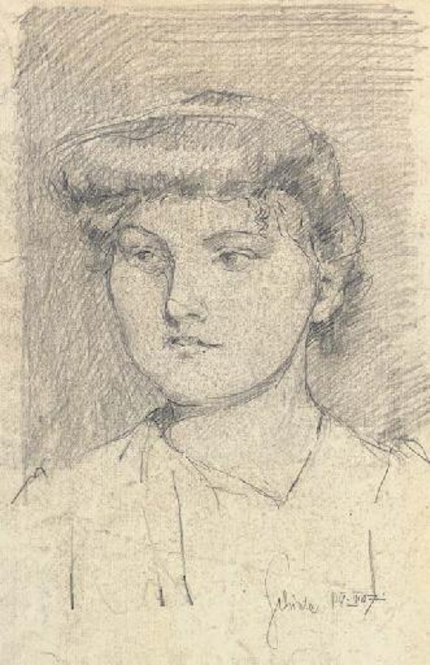 Portrat eines jungen Madchens - Portrait of a young girl by Egon Schiele