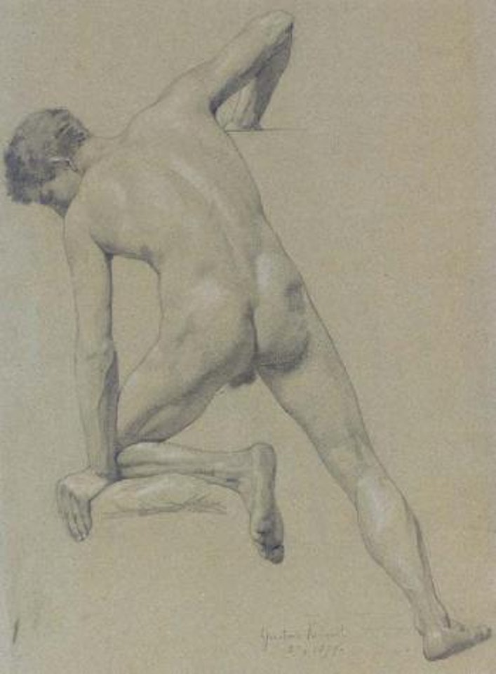 Male nude by Gustav Klimt