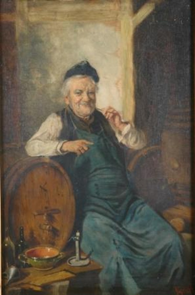 In the wine cellar by Hermann Kern