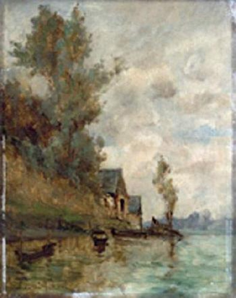 Maison en bord de riviere by Paul Désiré Trouillebert