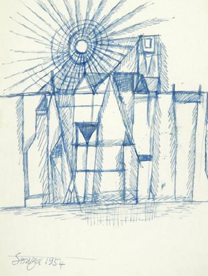 Sunrise townscape by Francis Newton Souza