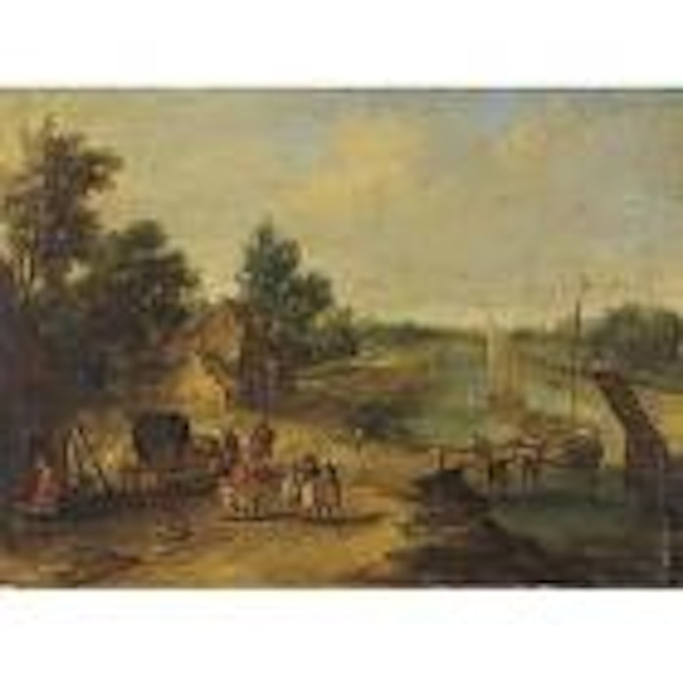 River landscape by Jan Van Kessel The Elder
