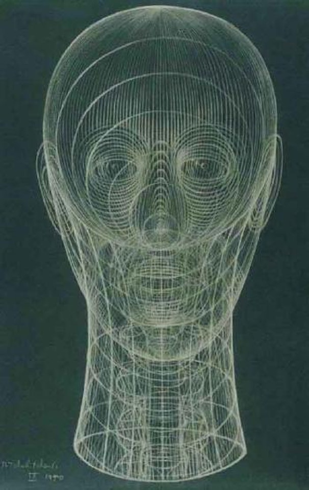 Frontal linear head IX by Pavel Tchelitchew