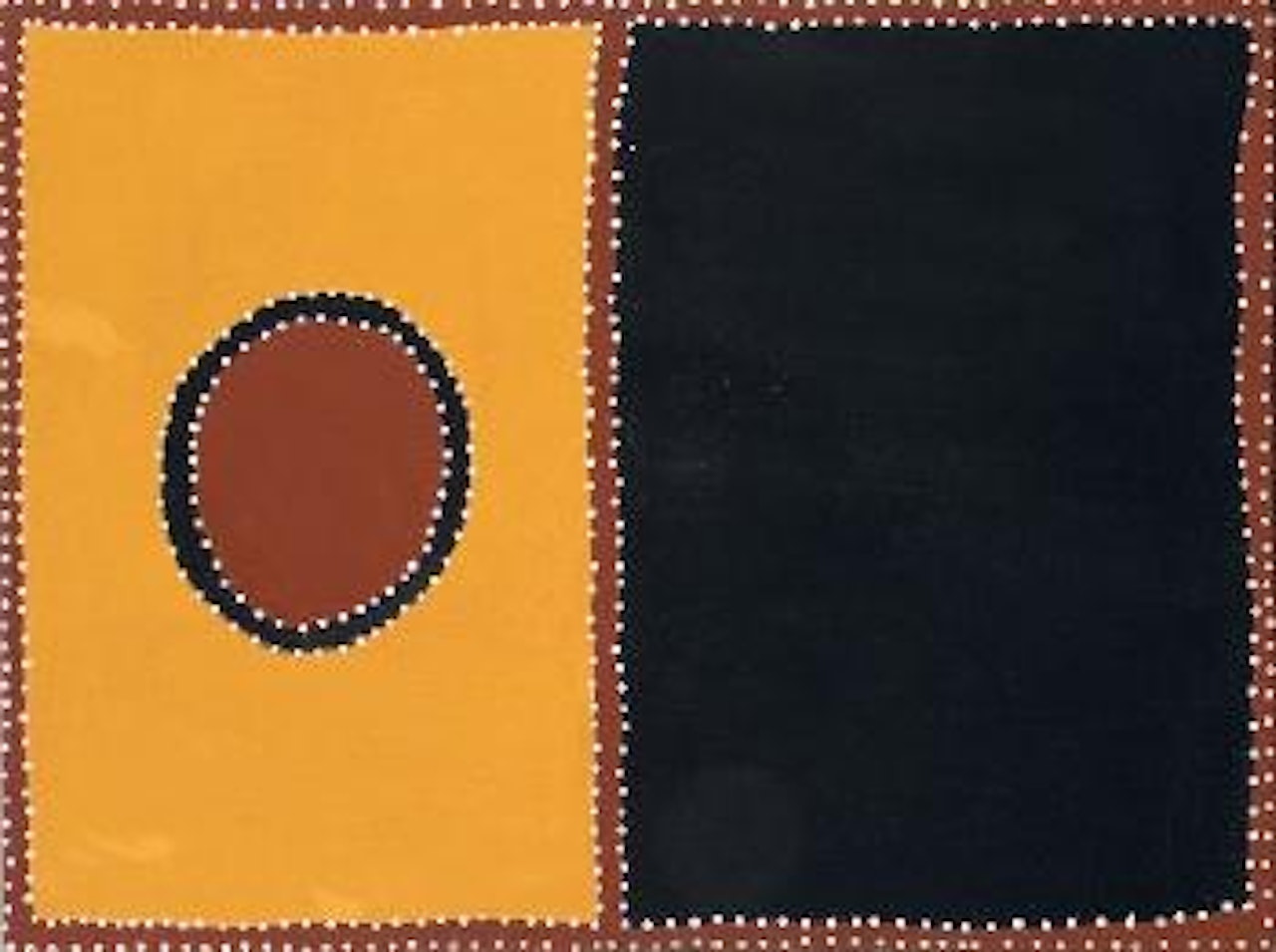 Daytime moon and Milky Way by Rover Thomas