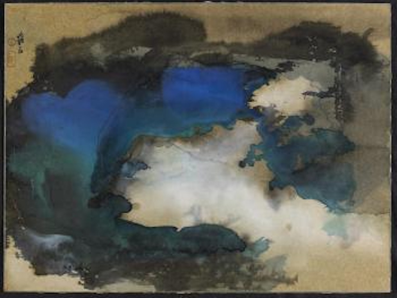 Broken shoreline and returning clouds by Zhang Daqian