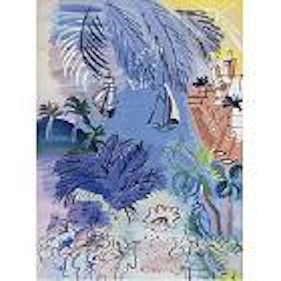 Composition au port, palmiers et bateaux by Raoul Dufy