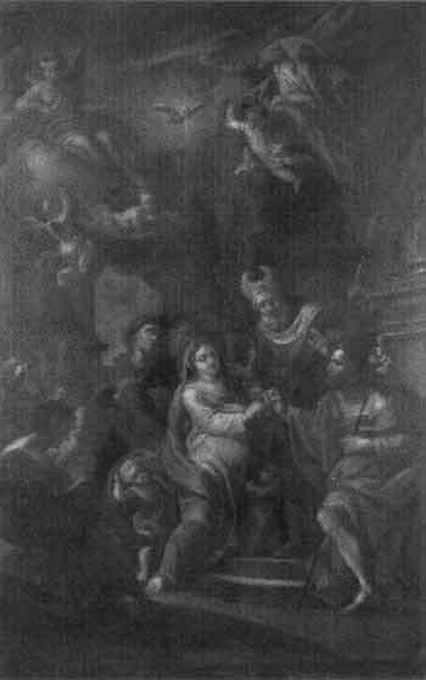 The marriage of Mary by Circle of Luca Giordano
