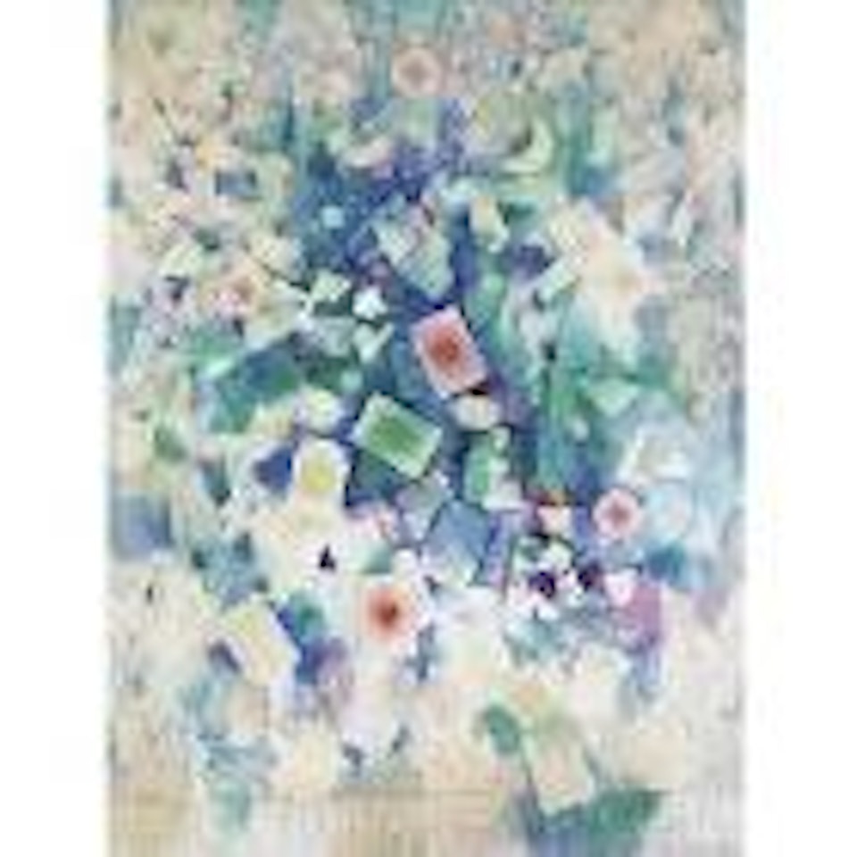 Composition with cards and piano by Mordecai Ardon