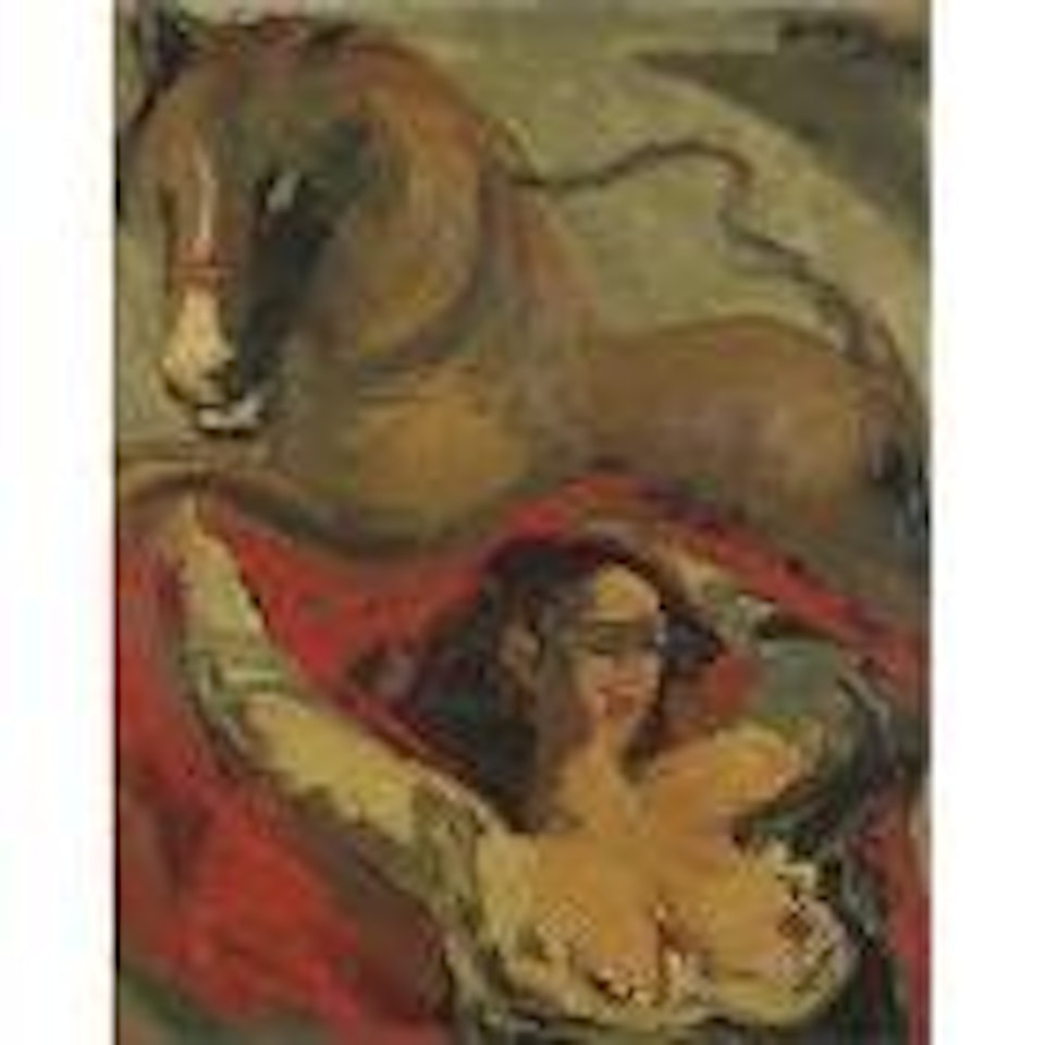 Woman with circus horse by Emmanuel Mané-Katz