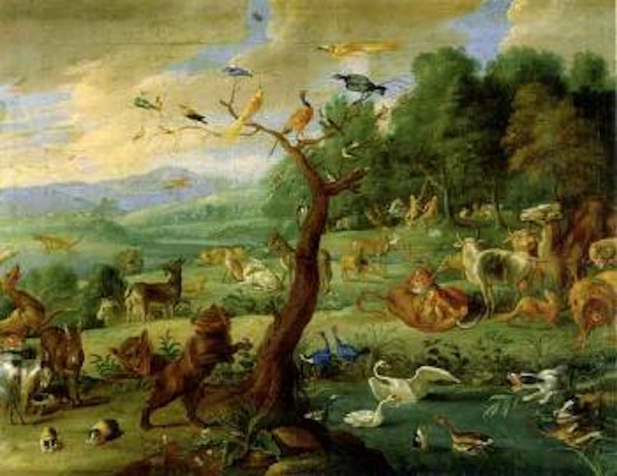 Adam and Eve in paradise by Jan Van Kessel The Elder